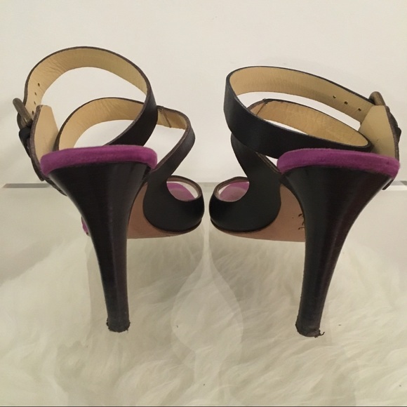 MOSCHINO BROWN LEATHER SANDALS SIZE 37 - Picture 4 of 8